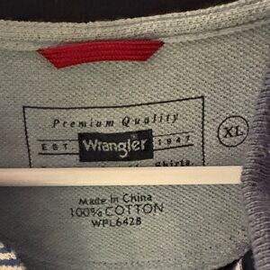 Wrangler Navy and White Striped Polo Shirt